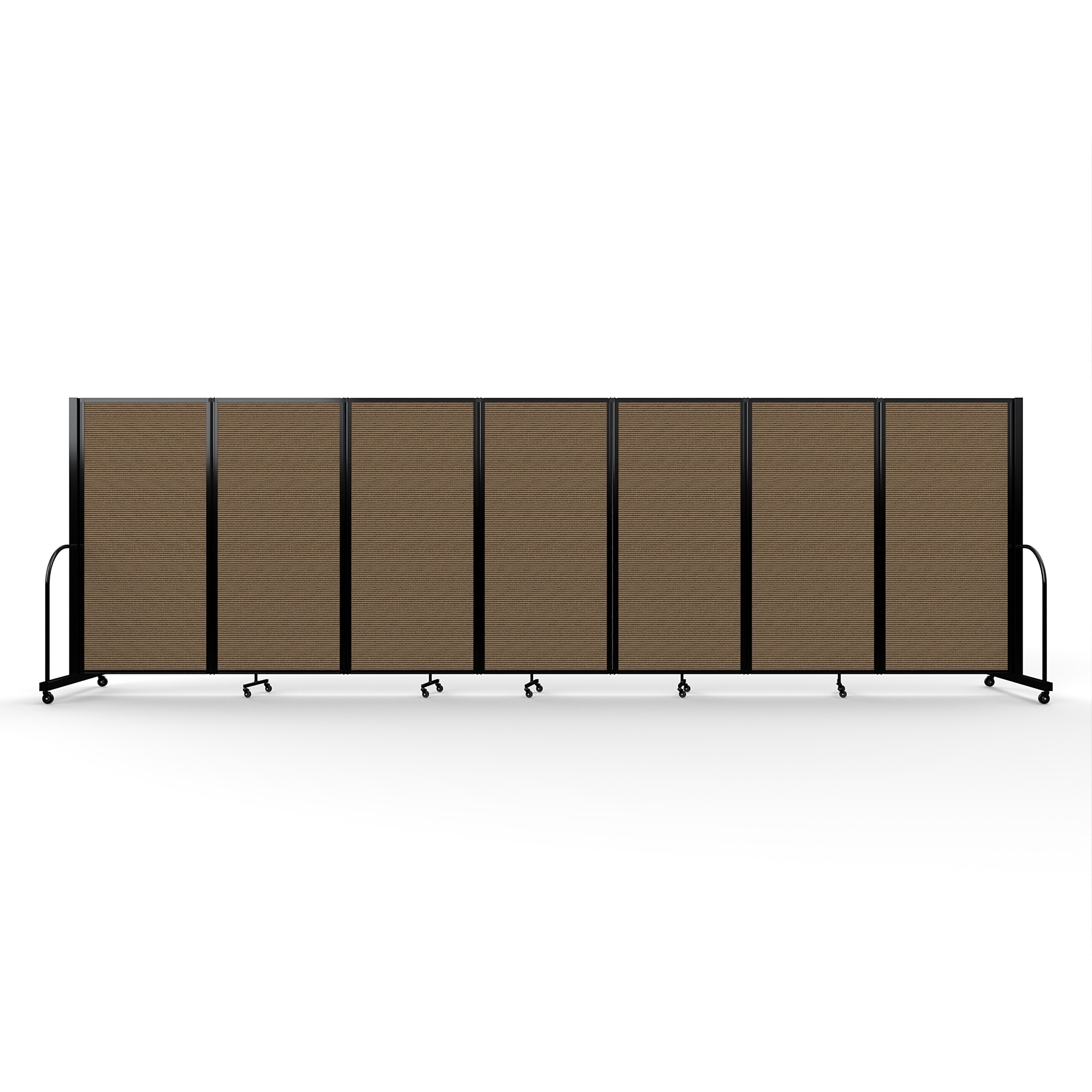 Screenflex Full Motion Divider, 6' x 19'7", Black Frame, Walnut